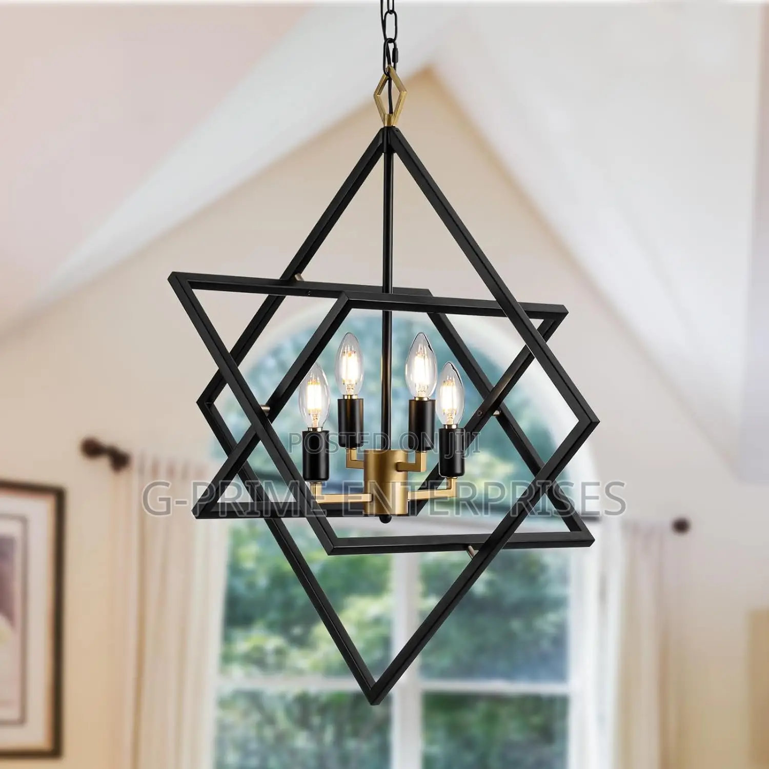 Modern Industrial Geometric Pendant Chandelier