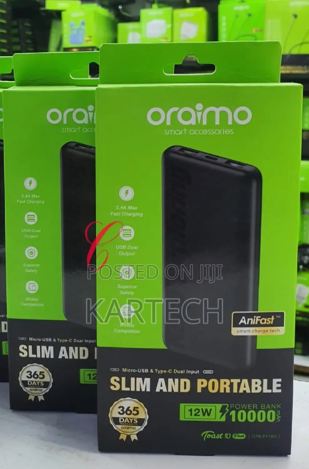 Oraimo Toast 10 Flash 10,000mah P118D Power Bank