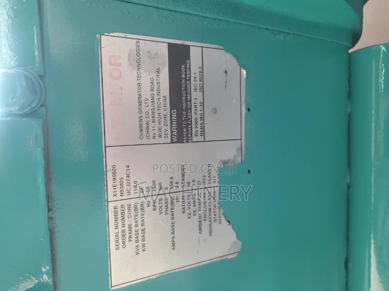 100kva Ex Uk Cummins Power Generator for Sale and Hire