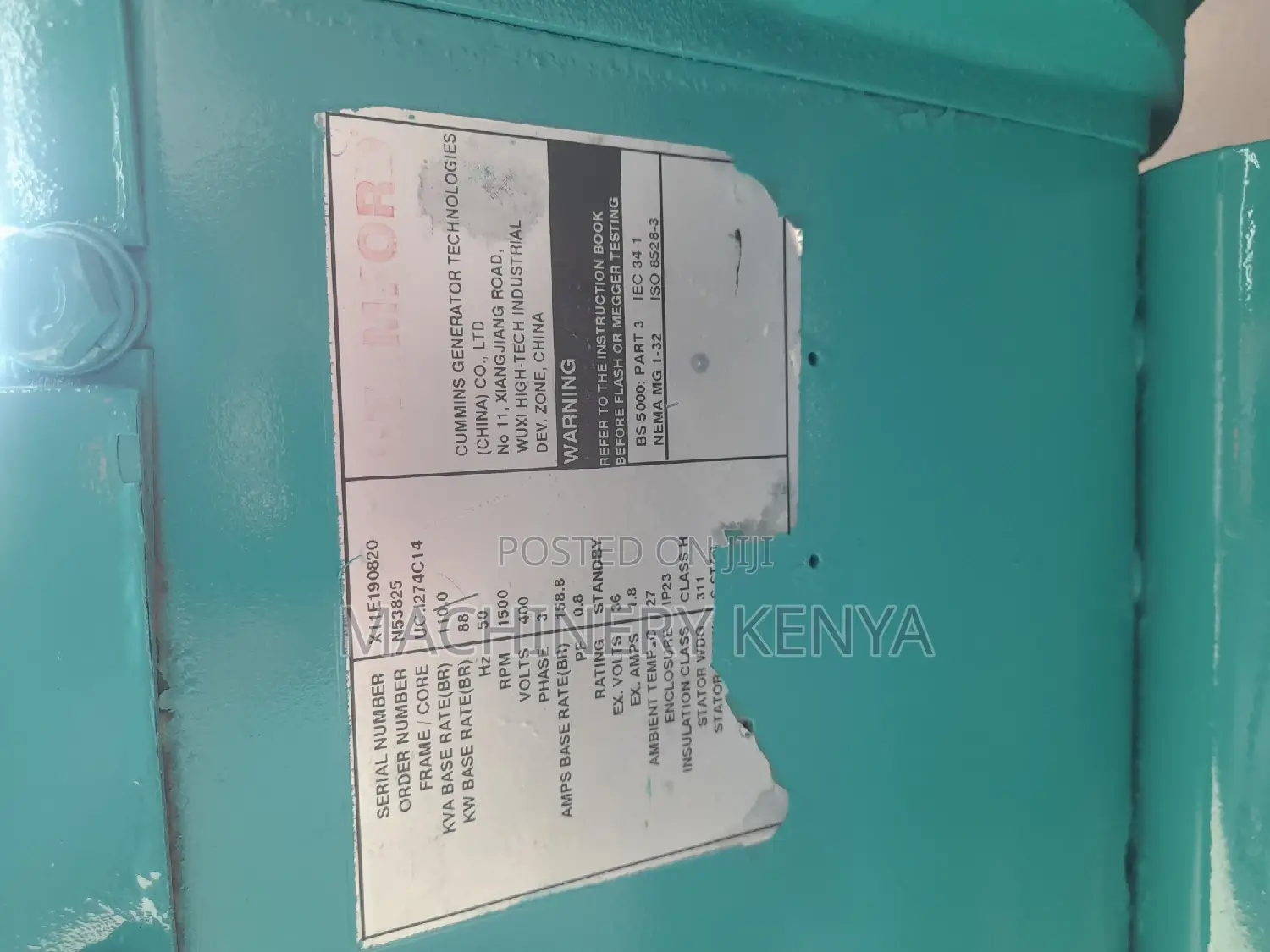 100kva Ex Uk Cummins Power Generator for Sale and Hire