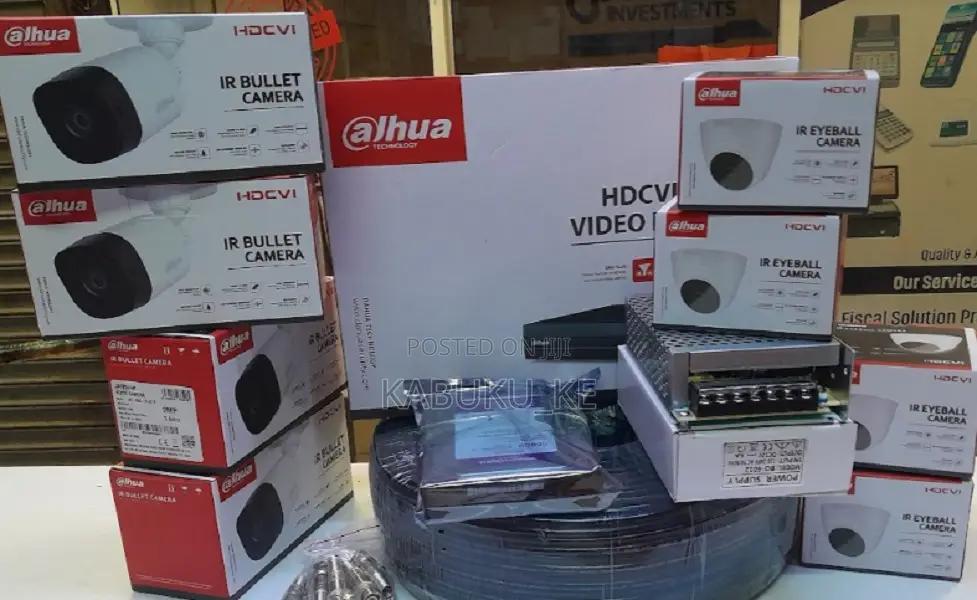 4 Cameras Set 4 Cameras CCTV Full Kit 4 Channels Dahua CCTV