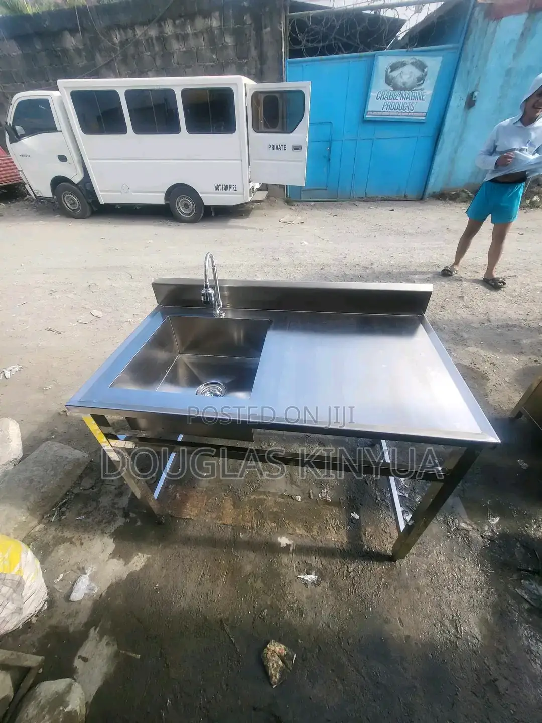 Single Stainless Steel Commercial Washi Sink::