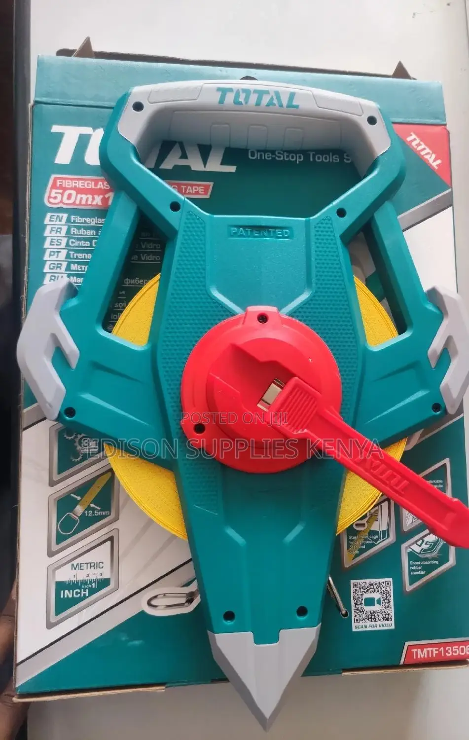 Fiberglass Measuring Tape 50 Metre TOTAL Fibreglass Tape 50M