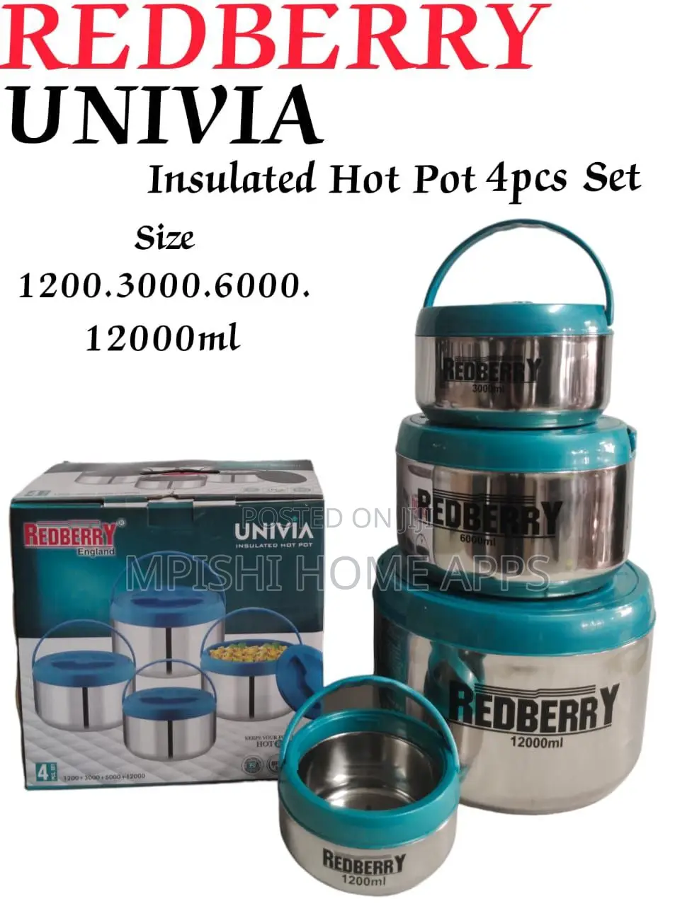 4pcs Univia Insulated Hot Pot Set