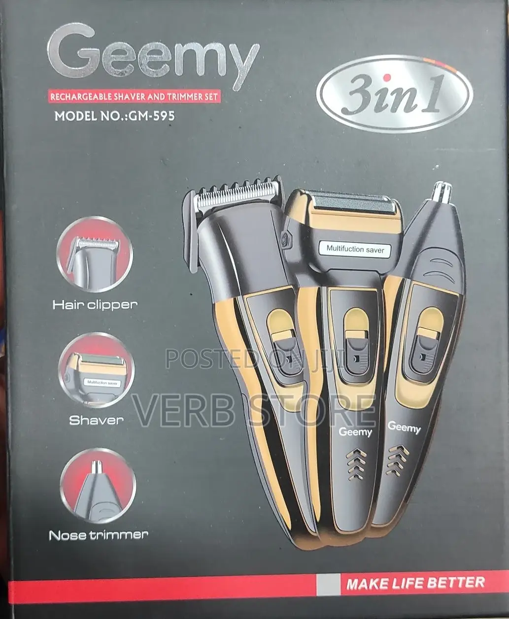 Gemmy 3 in 1 Shaver and Hair Trimmer