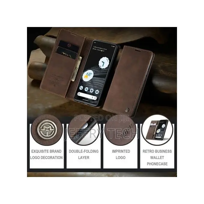 Google Pixel 7 Case, Retro PU Leather Wallet Case Card Slots