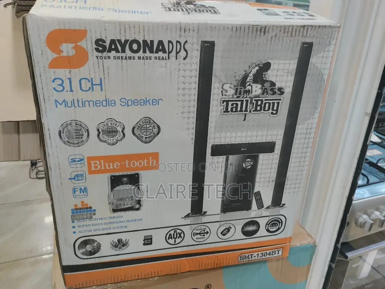 Sayona SHT 1304 Subwoofer, Medium Range Tall Boy 3.1ch