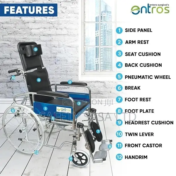 Heavy Duty Reclining Wheelchair With Commode Attachment