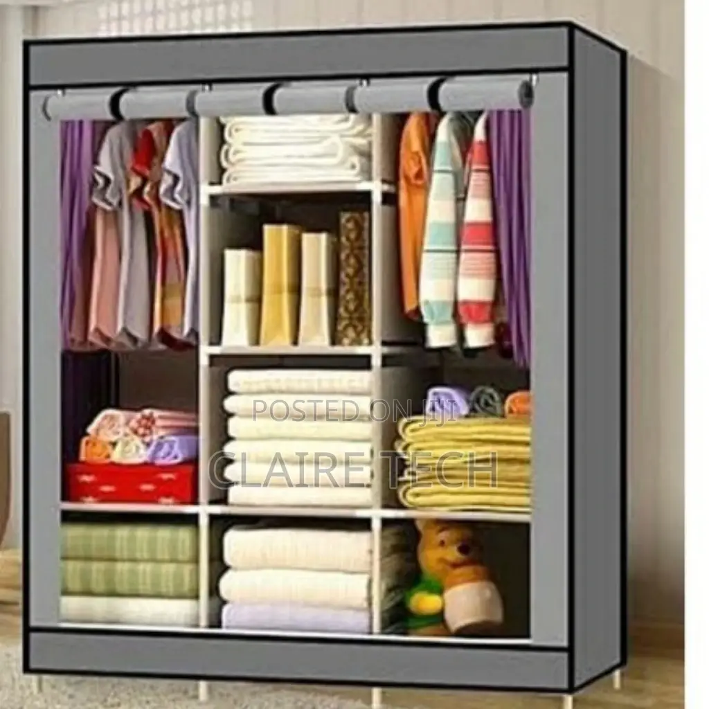 Grey 3 Colomn Mettalic Wardrobe