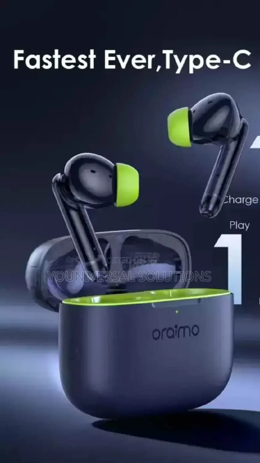Oraimo Pods With Green Tips- Nebula Blue