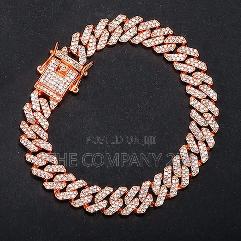 Hip Hop 13MM Rhinestones Prong Iced Out Cuban Bracelets