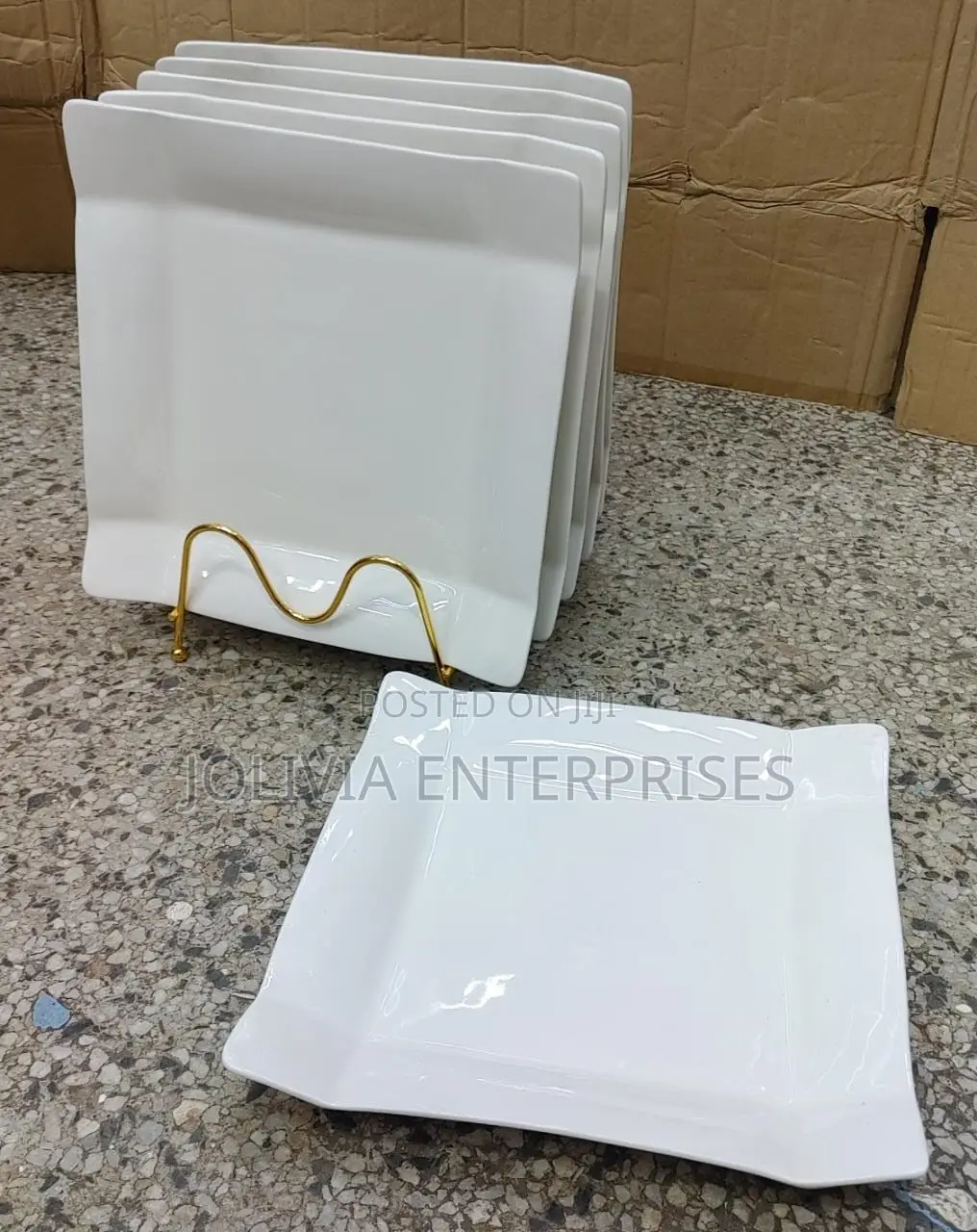 Squared Ceramic Dinner Plates