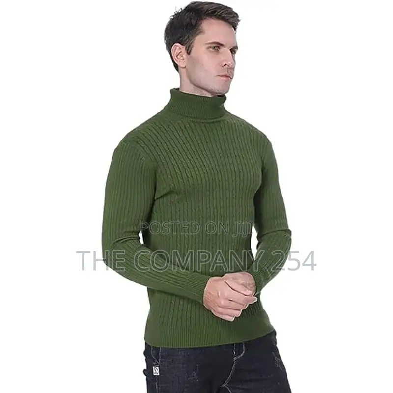 Winter Men's Turtleneck Sweater Casual Men's Knitted Sweater