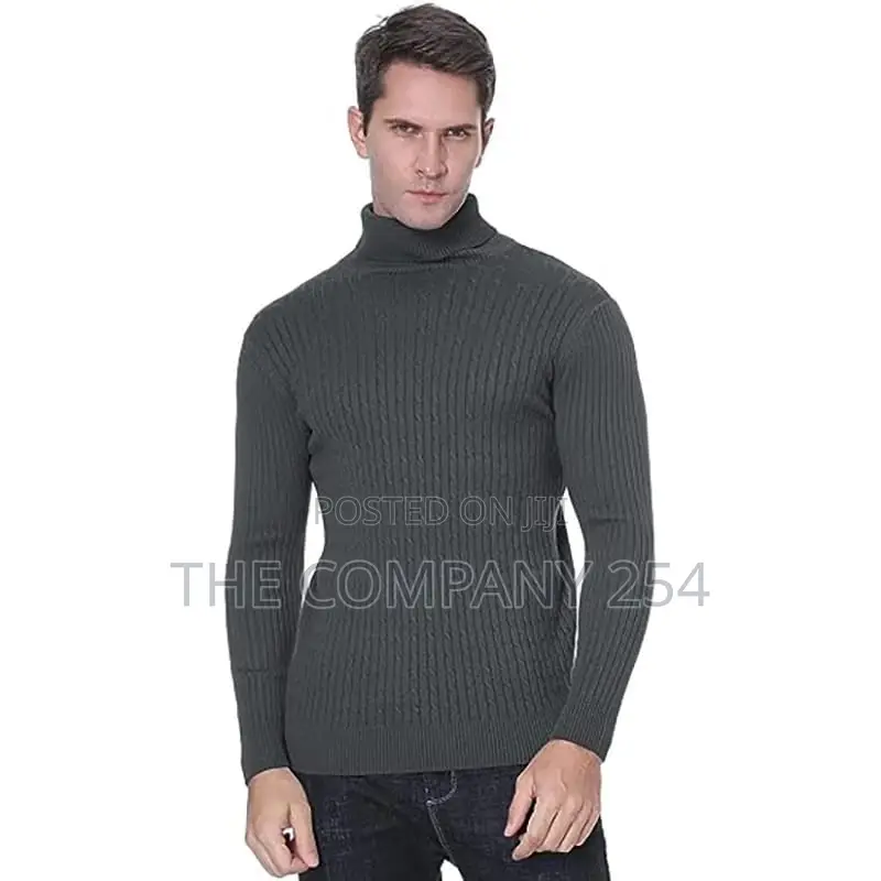 Winter Men's Turtleneck Sweater Casual Men's Knitted Sweater