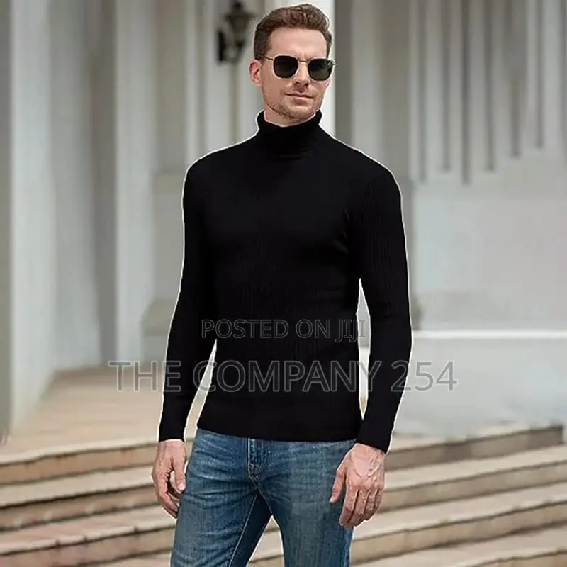 Winter Men's Turtleneck Sweater Casual Men's Knitted Sweater