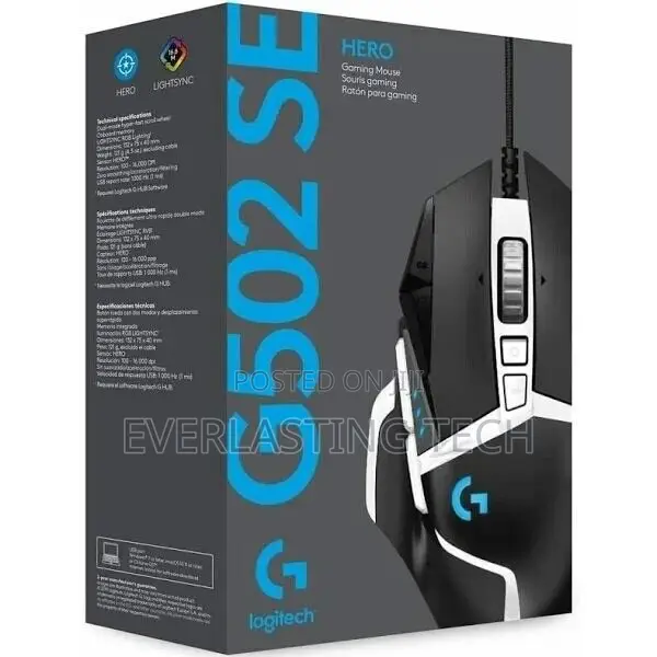 Logitech G502 SE Hero Gaming Mouse - Black and White