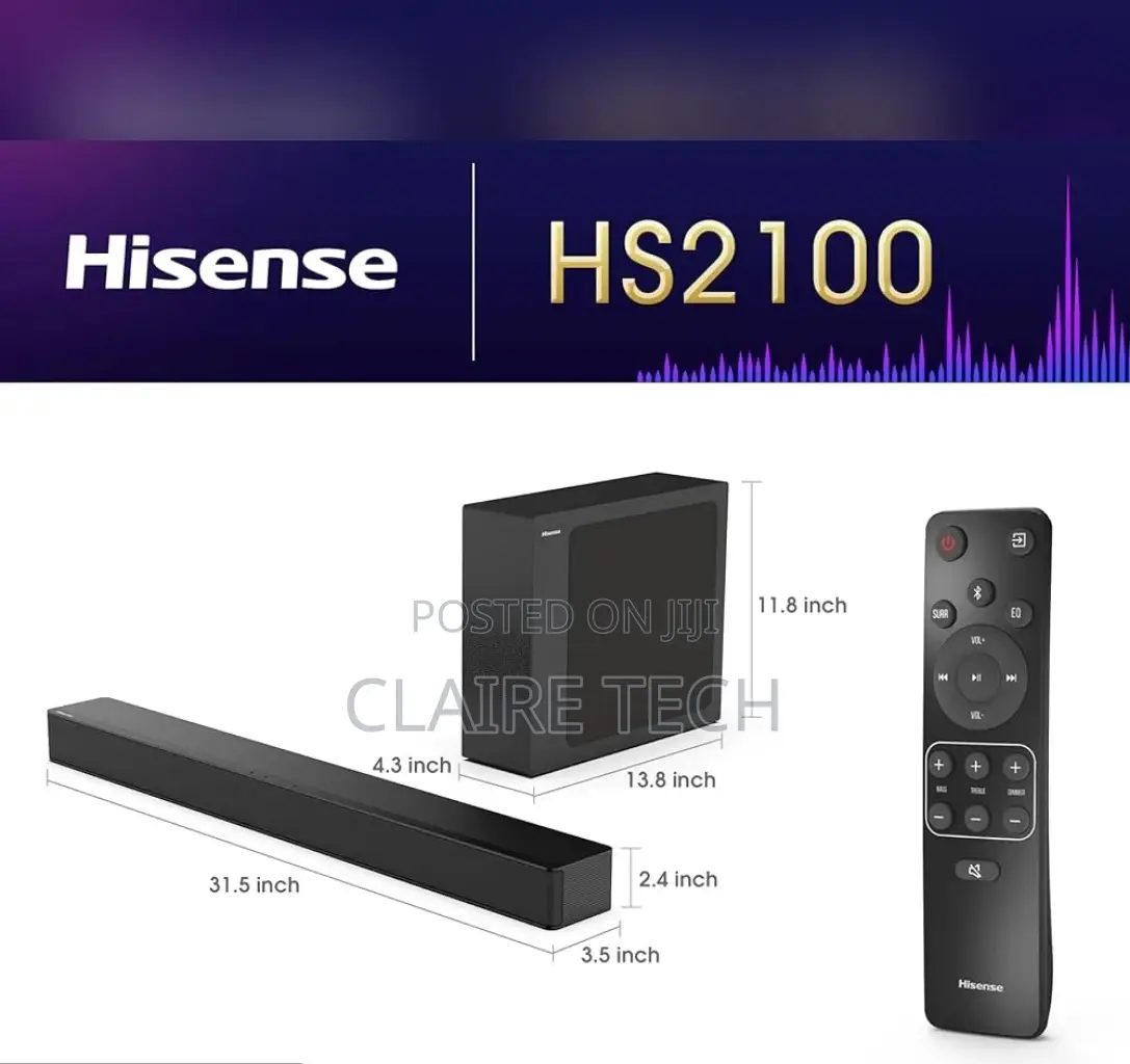 Hisense Hs2100 2.1ch Sound Bar System