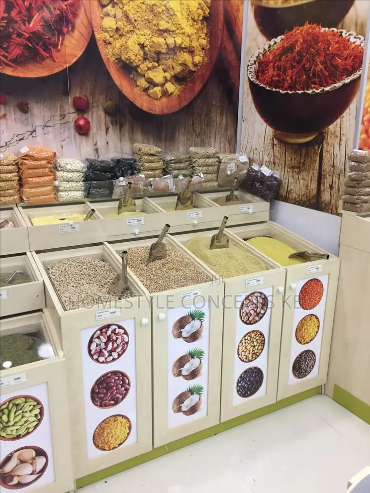 Cereal and Green Grocery Shopping Interior Design