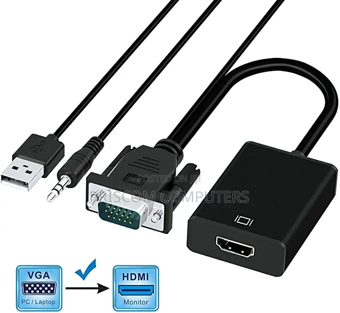 1080P 720P VGA To HDMI Converter Adapter Cable With Audio