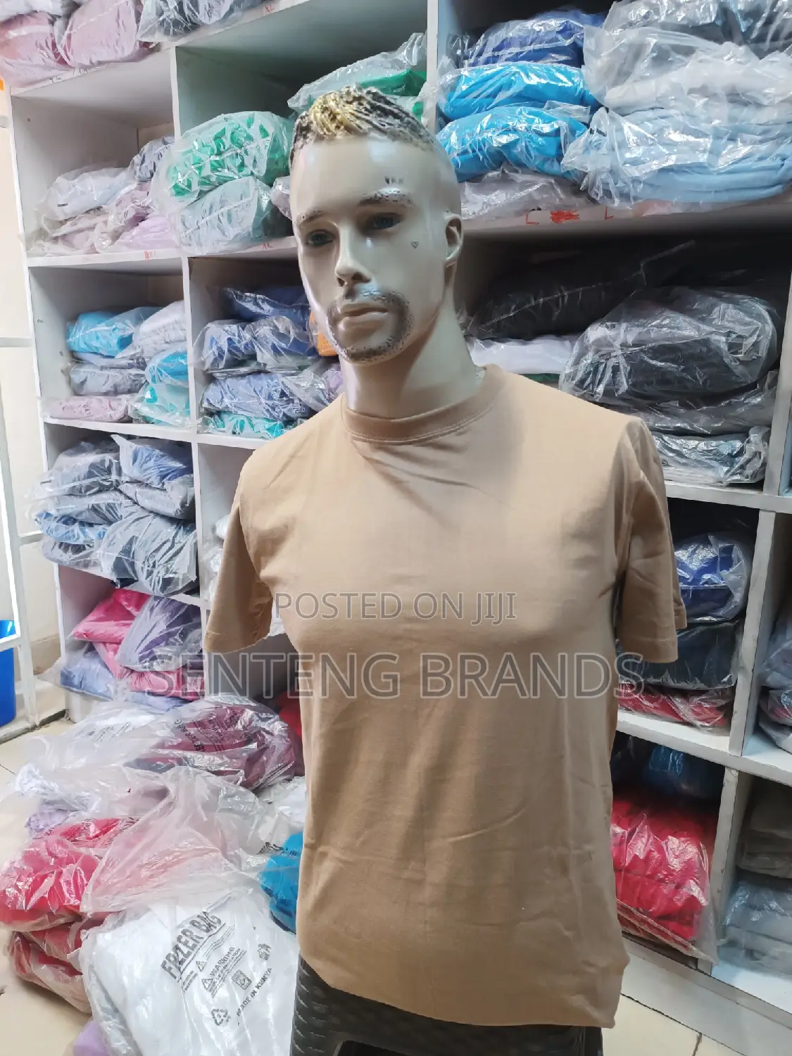 Beige Round Neck T-Shirts