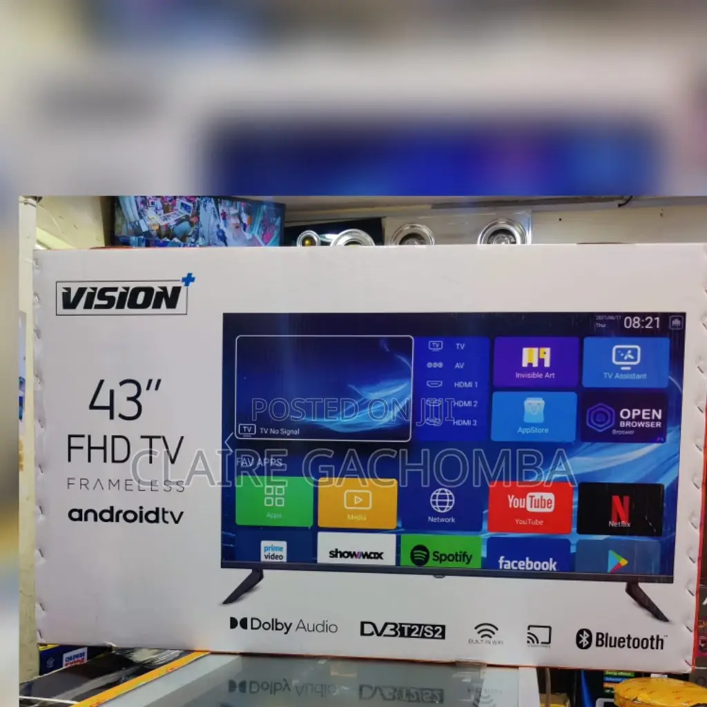Vision 43 Inches Smart Android Flameless Tv With Bluetooth