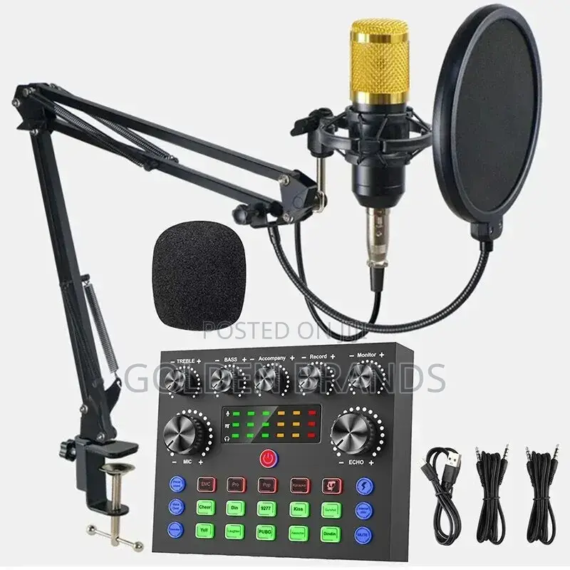 V8s Live Broadcast Sound Card Set Microphone