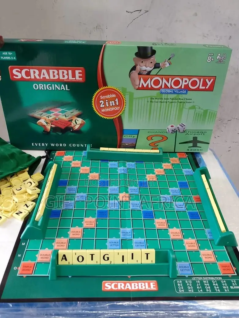Original 2 in 1 Monopoly and Scrabble Boardgame