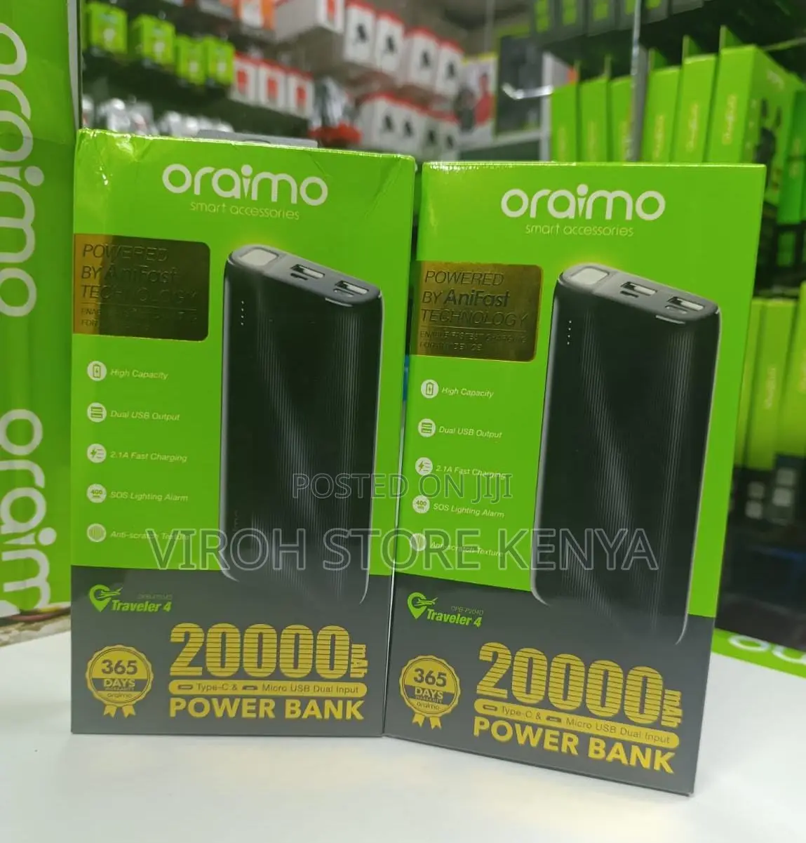 Oraimo 20000mah Power Bank Dual Input Type C Micro Usb