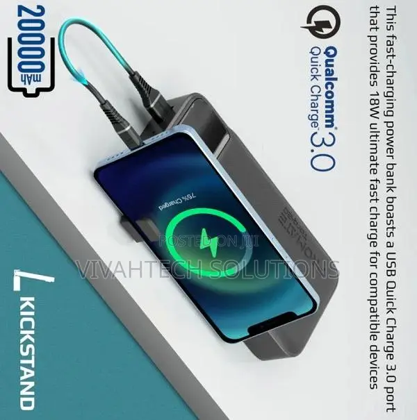 Promate 20000mah Slim Power Bank With 20W USB-C