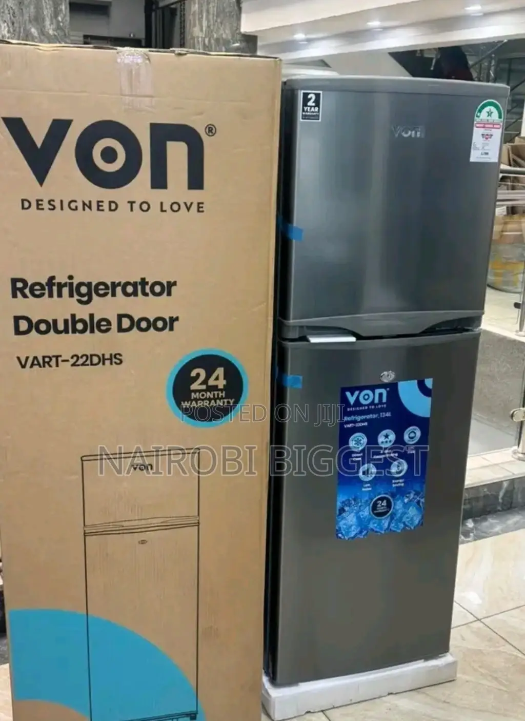 Von  138 Litres Fridge- Double Door