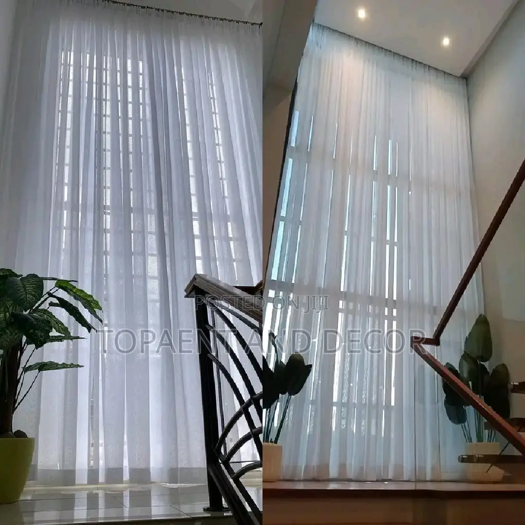 Long Stairs Window White Sheers White Sheers Available
