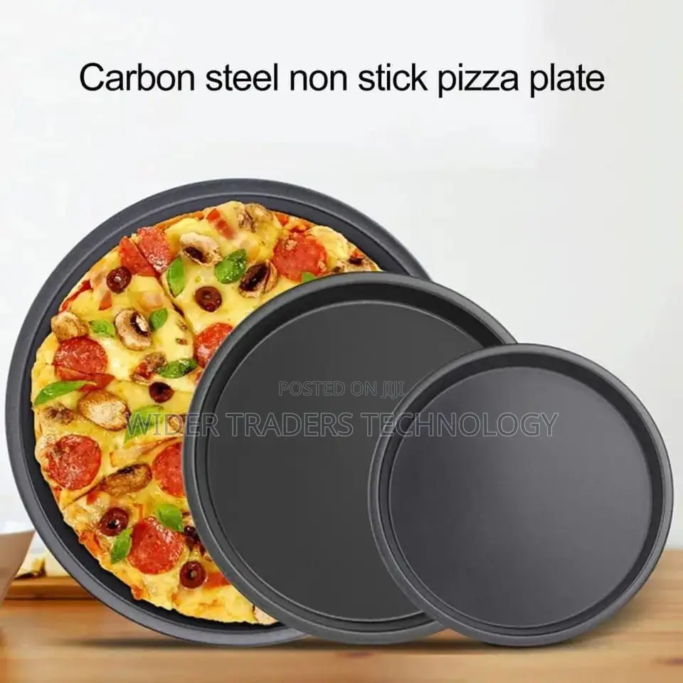 *3pcs Pizza Pans Set Carbon Steel Non Stick Material
