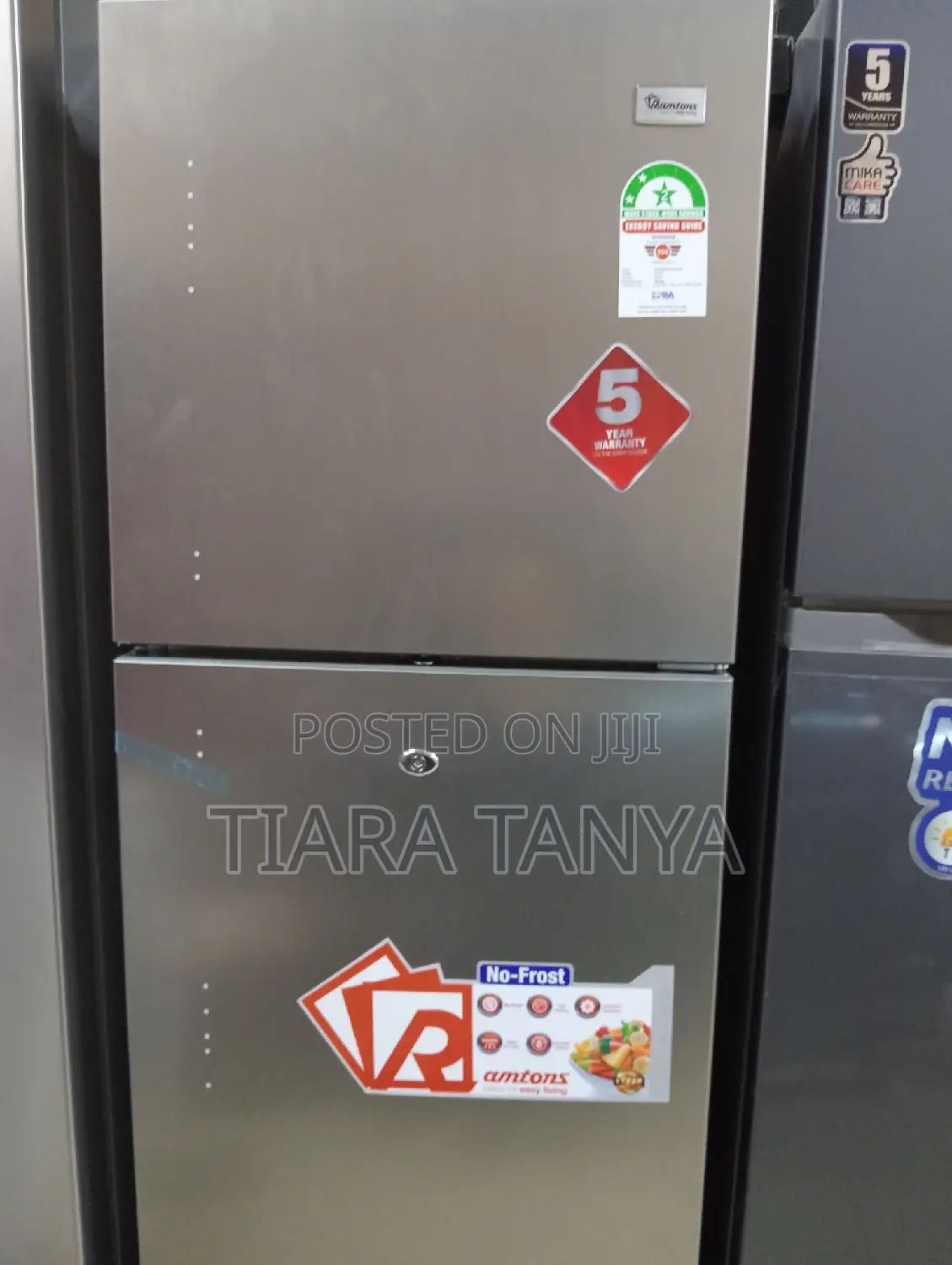 243 Litres Double Door No Frost Fridge, Silver- Rf/317