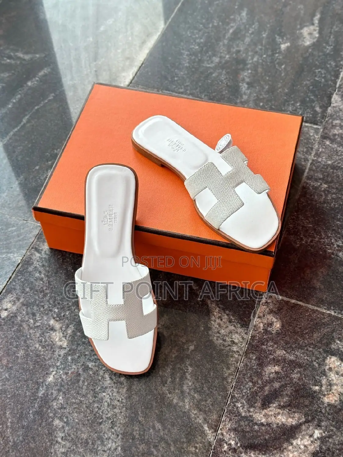 White Hermes Sandals for Women