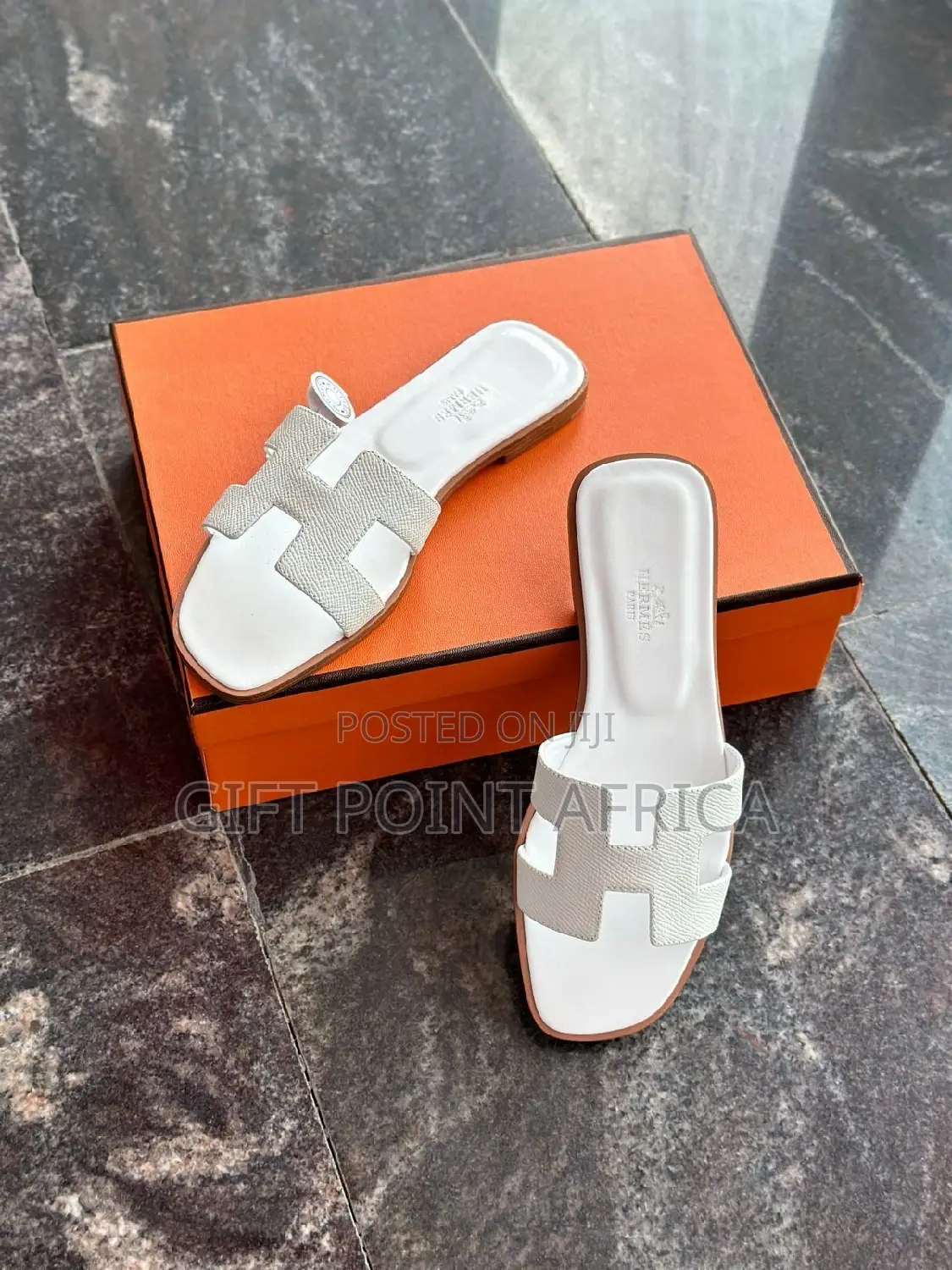 White Hermes Sandals for Women