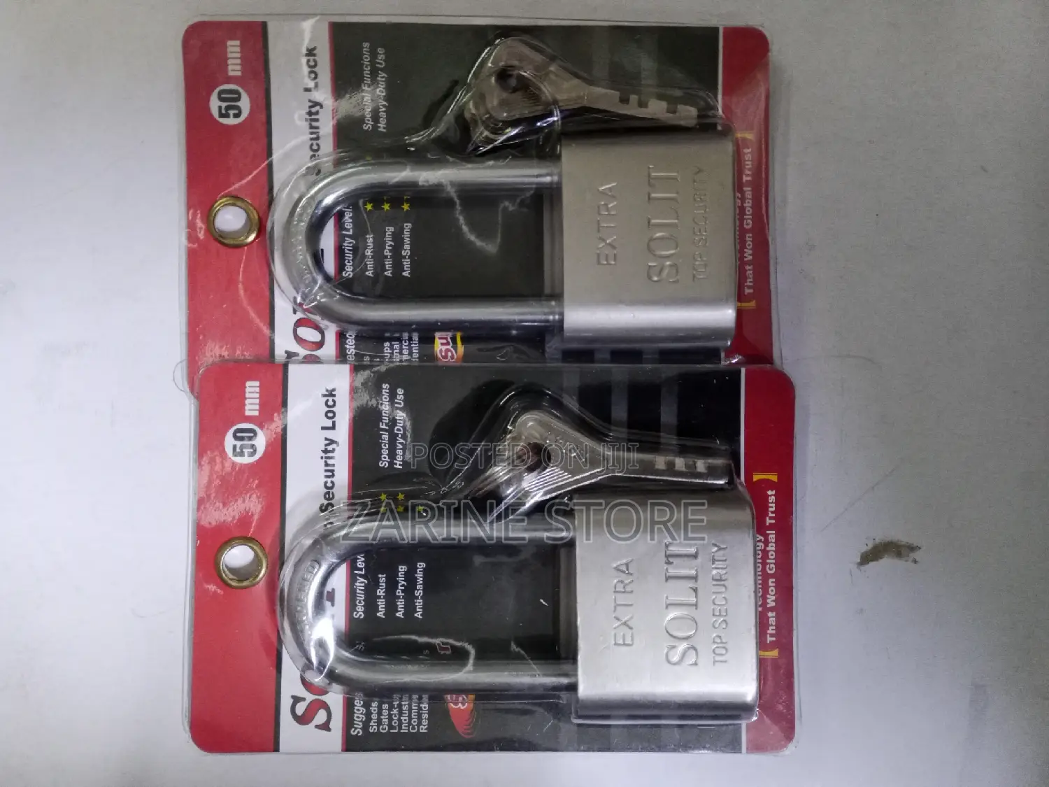 Extra Solit Top Security Padlock Size 50mm 3 Keys Padlock