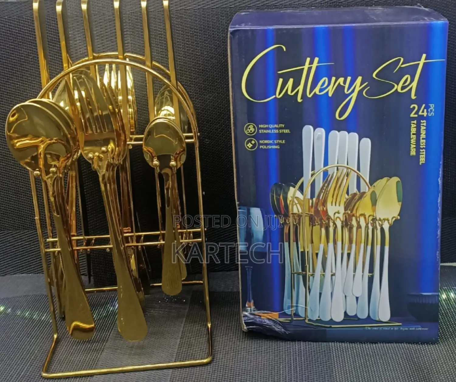 Golden Cutlery Set 24pcs