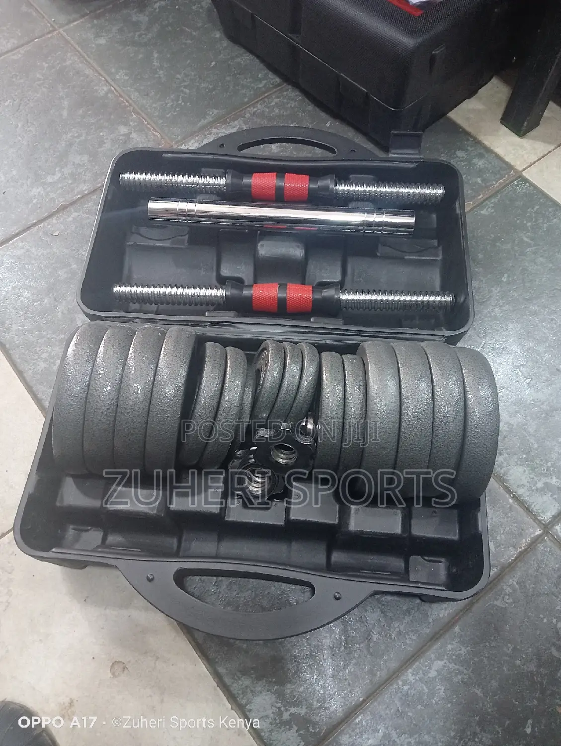 30kg Adjustable Dumbbell Barbell Set, 15kg on Each Dumbbell