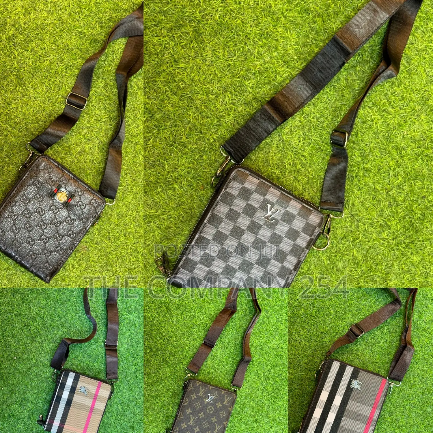 Unisex Louis Vuitton Gucci Burberry Versace Sling Money Bags