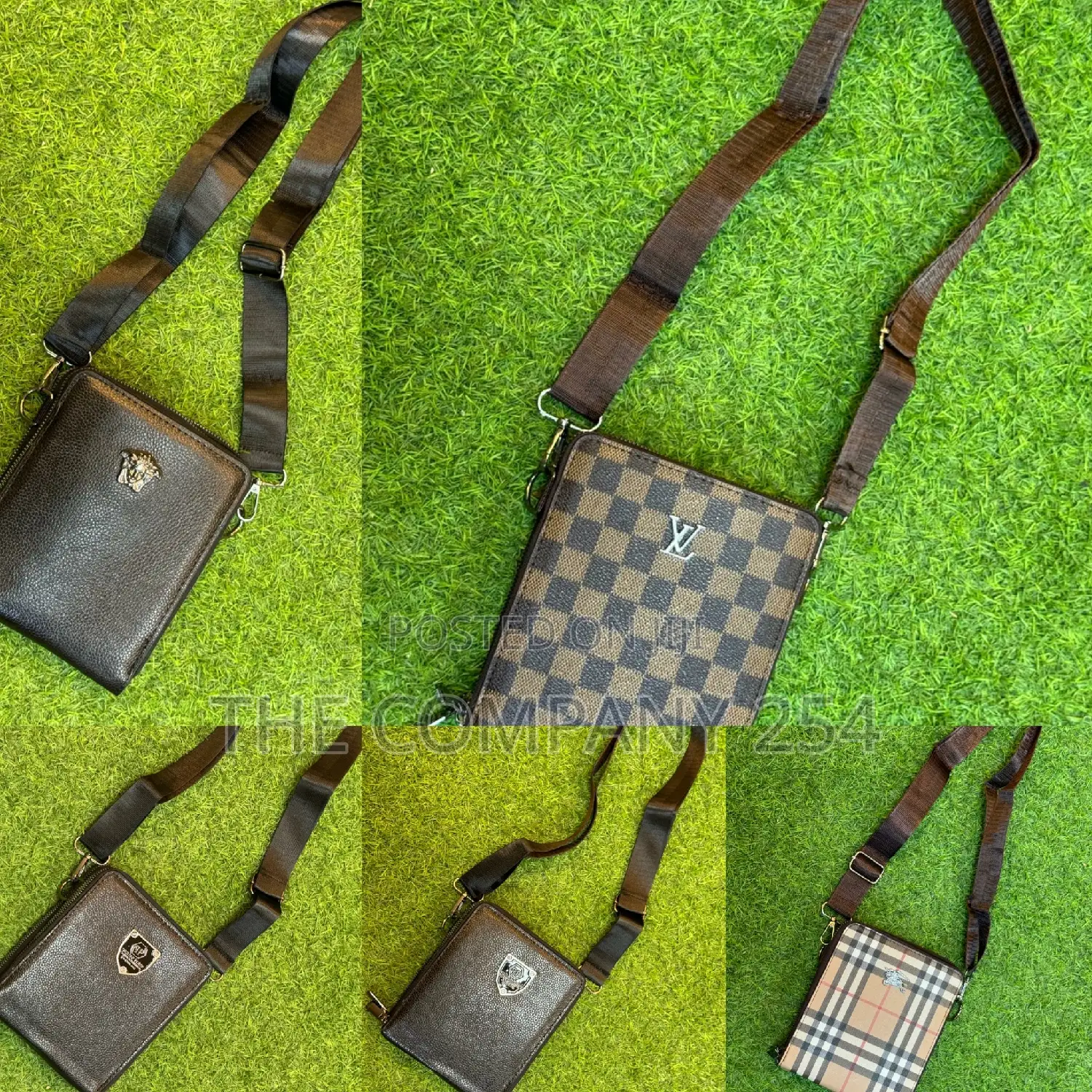 Unisex Louis Vuitton Gucci Burberry Versace Sling Money Bags