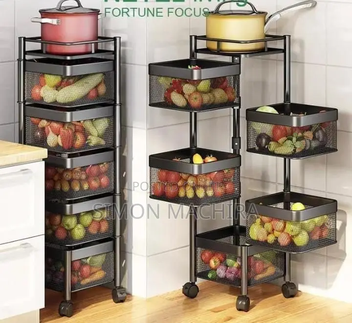 Fruits/Kitchen Storage Rack With Wheels. 5 Tier.