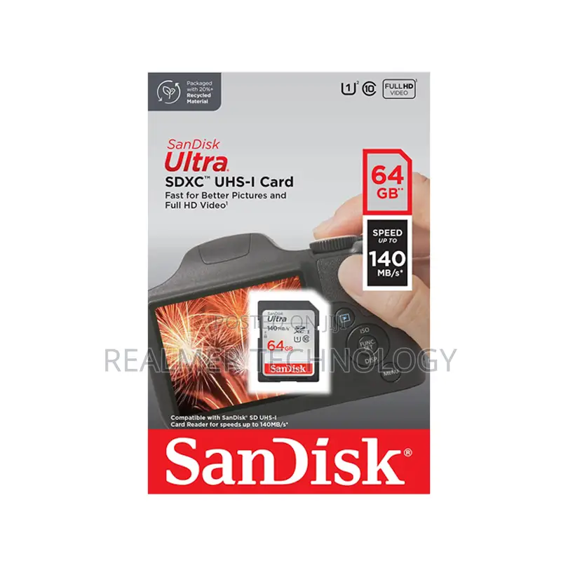 Sandisk Ultra SDXC 64GB UHS-I Card 140mb/S Class 10