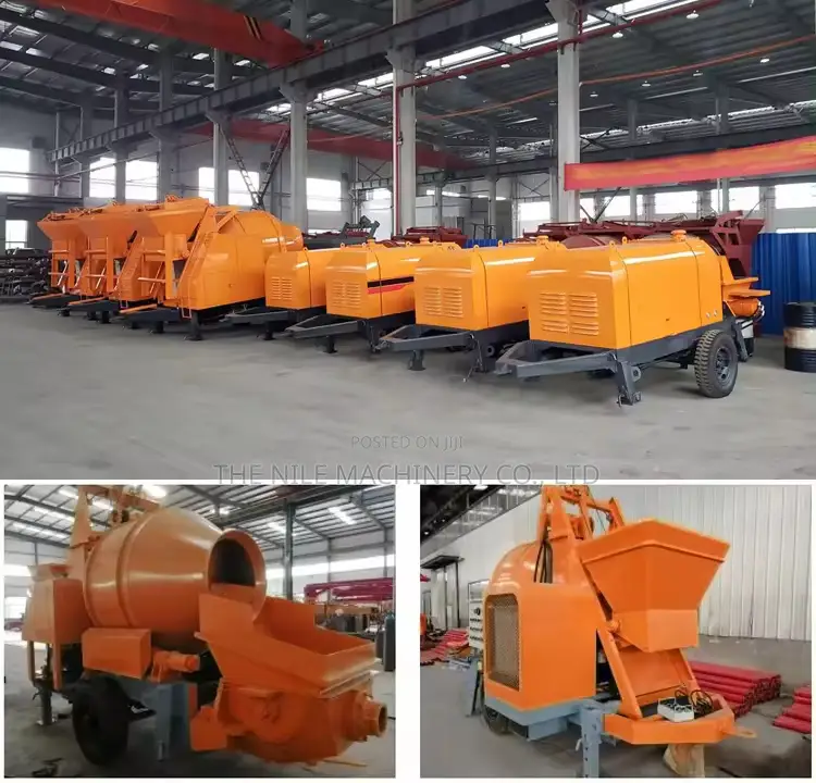 Movable 40m3/H Diesel Ready Mix Portable Concrete Mixer
