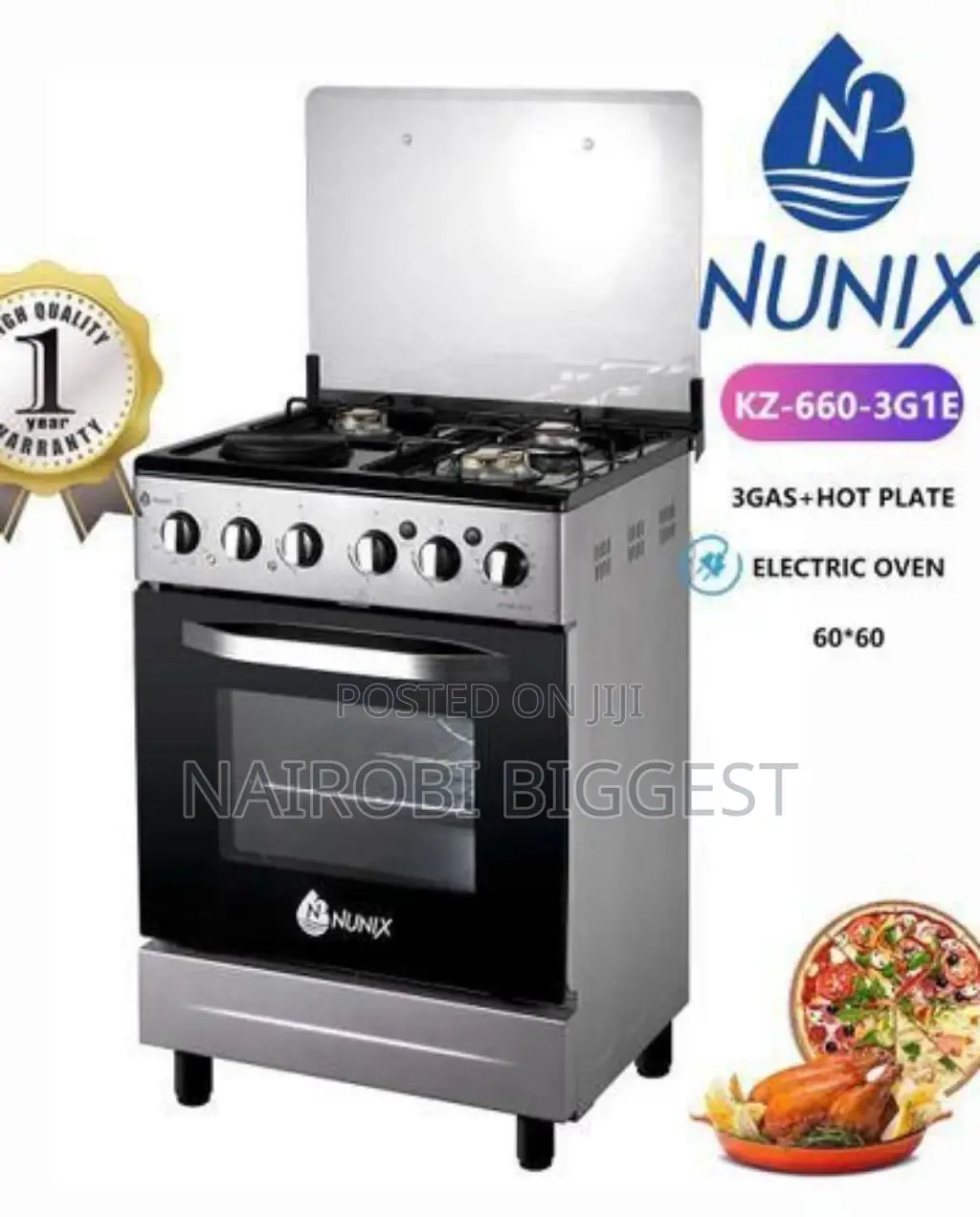 Nunix 60×60 3gas+1 Electric Best Cooker