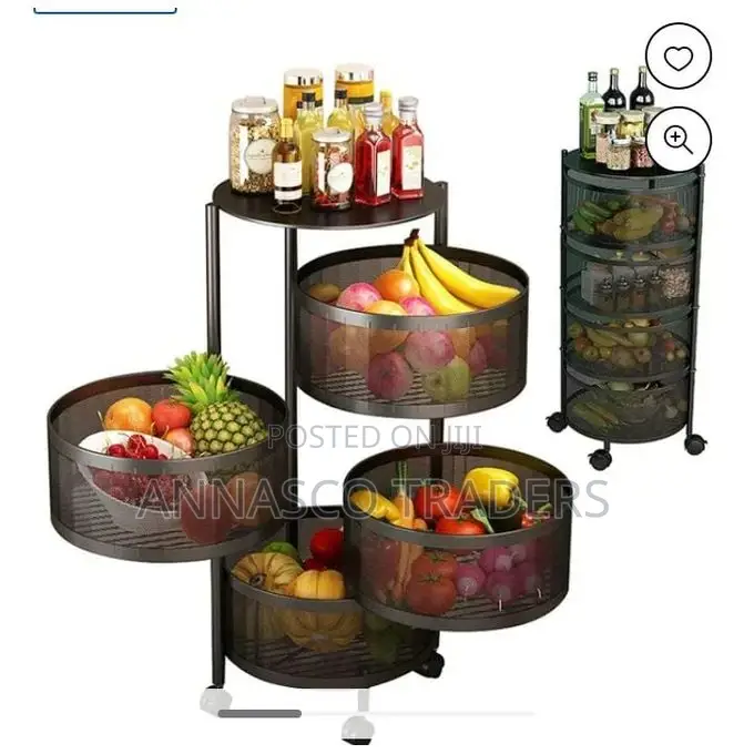 4 Tier Fruit/Vegetable Rotating Basket/Rack Fruit Storage