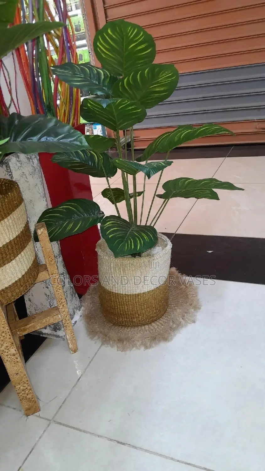 Basket And Plant Artificial On Offer