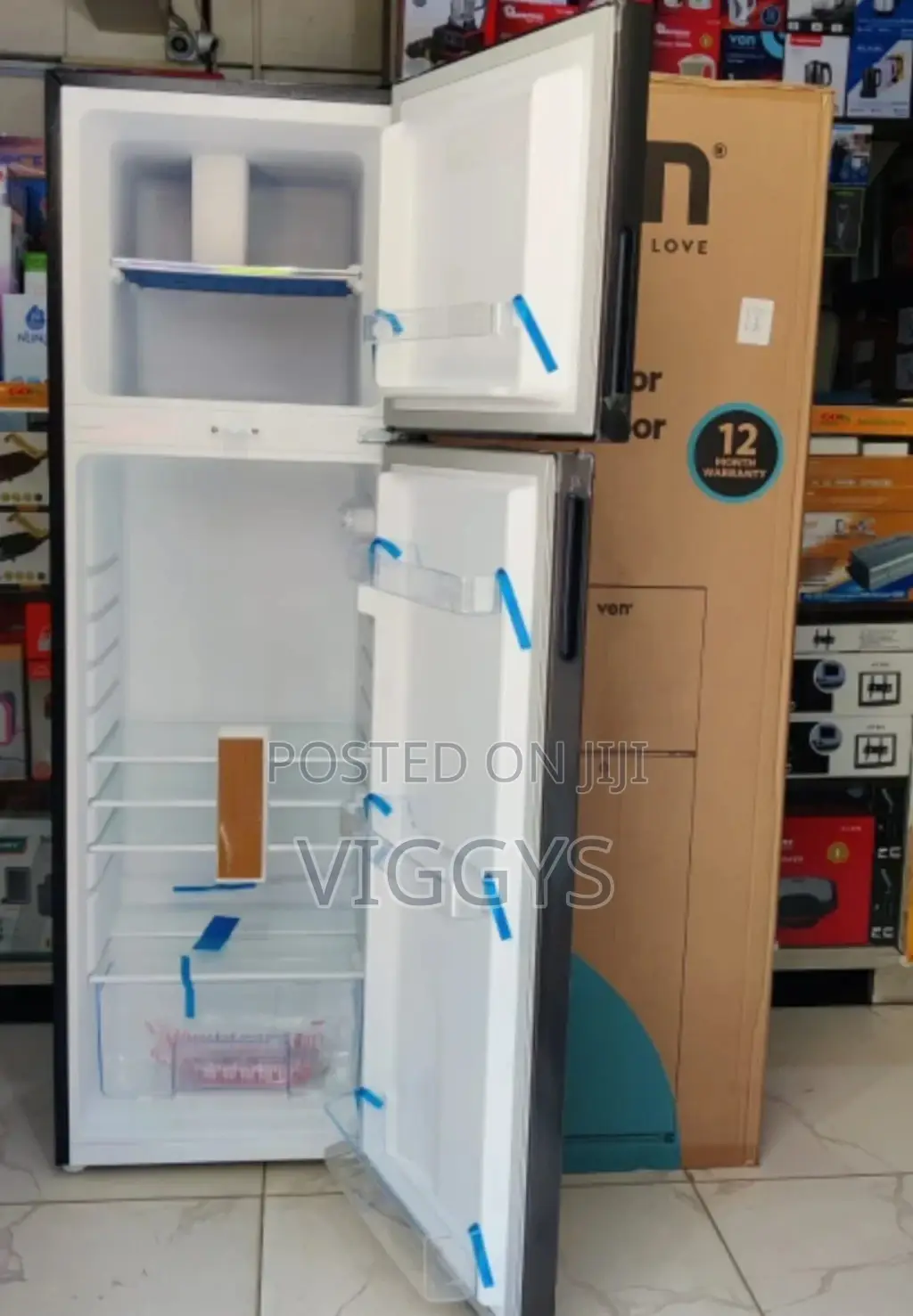 198litre Double Door Fridge Von