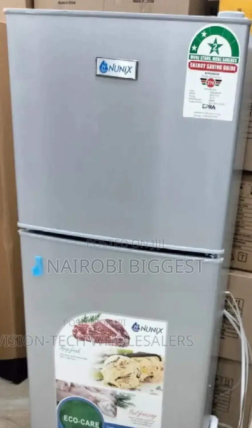 Nunix 138 Litres Silver Double Door Fridge