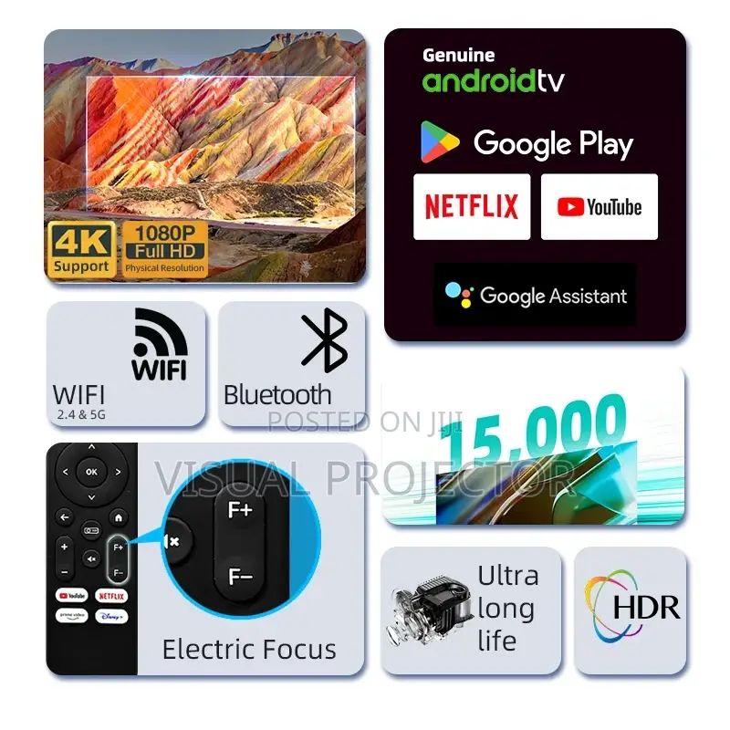 AUN U001 Native Native Daylight Google Android Projector
