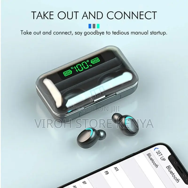 F9 Bluetooth Earbuds With Powerbank BT Headsets